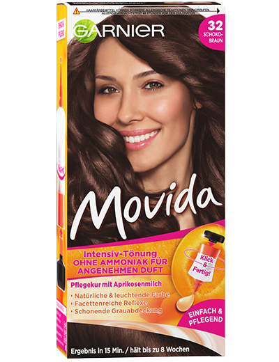 Garnier Movida 32 Schokobraun Produktverpackung Vorderseite